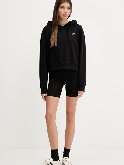 Vans bluza bawełniana damska kolor czarny z kapturem z aplikacją VN000P5PBLK1 - zdjęcie produktu nr 2