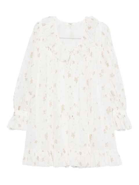 Chloé floral-print mini dress - White