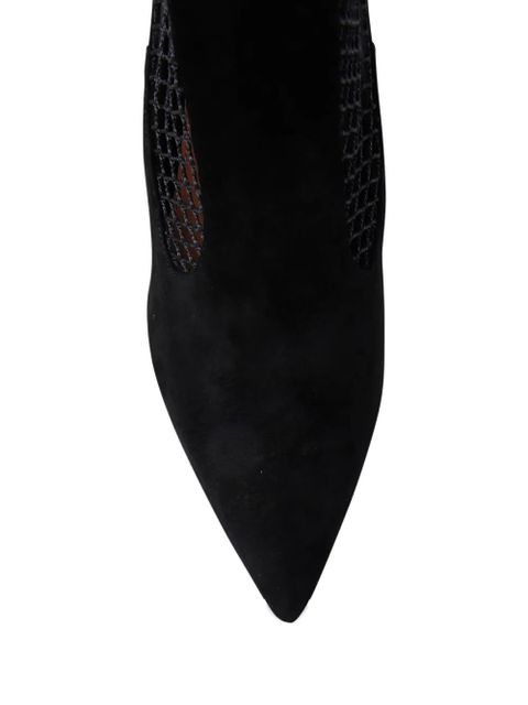 Aquazzura 85mm mesh-insert suede pumps - Black - zdjęcie produktu nr 2