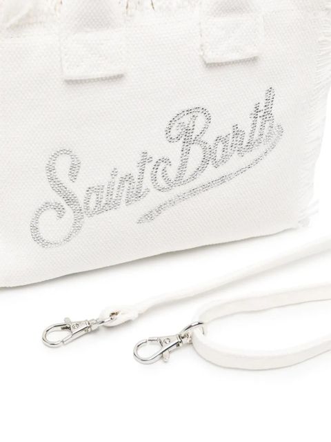 MC2 Saint Barth mini Vanity fringed-detail tote bag - White