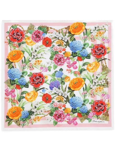 Dolce & Gabbana floral-print scarf - Pink - zdjęcie produktu nr 1