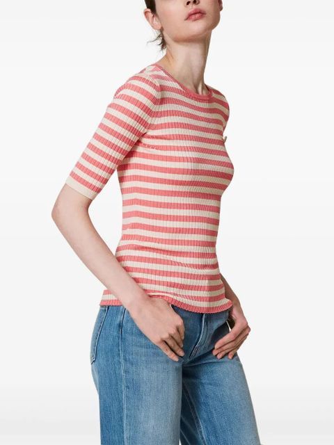 TWINSET Striped short-sleeve T-shirt - White