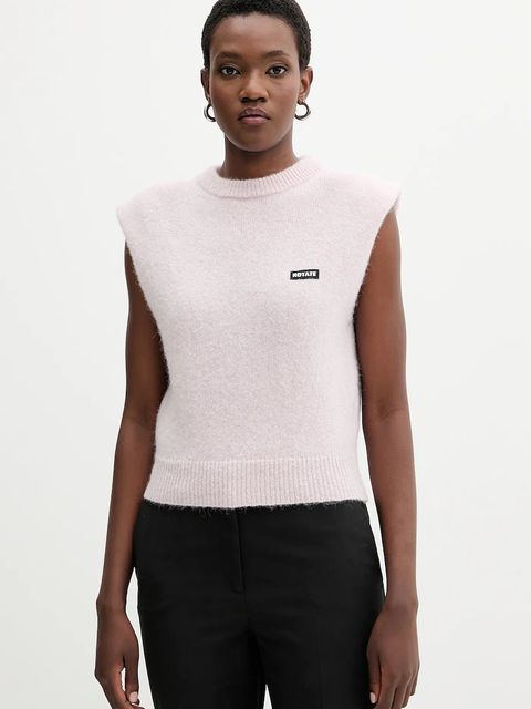 Rotate kamizelka z wełną damski kolor różowy lekki 114280191 - zdjęcie produktu nr 1