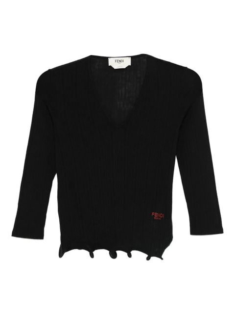 FENDI V-neck top - Black - zdjęcie produktu nr 1