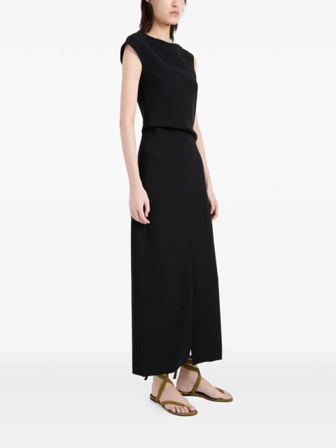 Proenza Schouler Damea matte crepe midi dress - Black