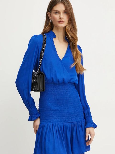 Morgan sukienka RCLAP kolor niebieski mini rozkloszowana RCLAP