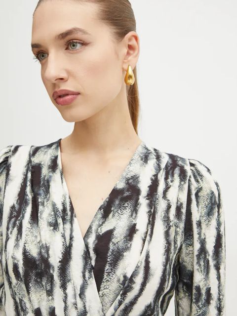 Morgan sukienka ROZEL.F kolor beżowy mini rozkloszowana ROZEL.F