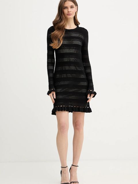 Twinset sukienka kolor czarny mini prosta 261TP3081