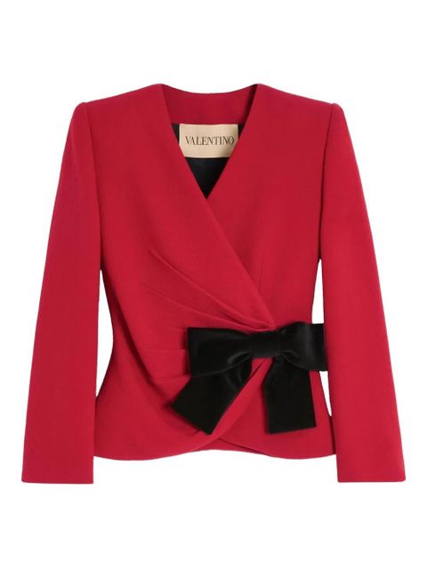 Valentino Garavani bow-detail crepe blazer - Red - zdjęcie produktu nr 1