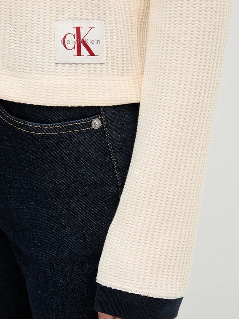 Calvin Klein Jeans longsleeve kolor beżowy LV047D225G - zdjęcie produktu nr 2