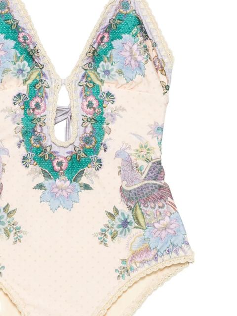 ZIMMERMANN Indra crochet-detail swimsuit - Neutrals
