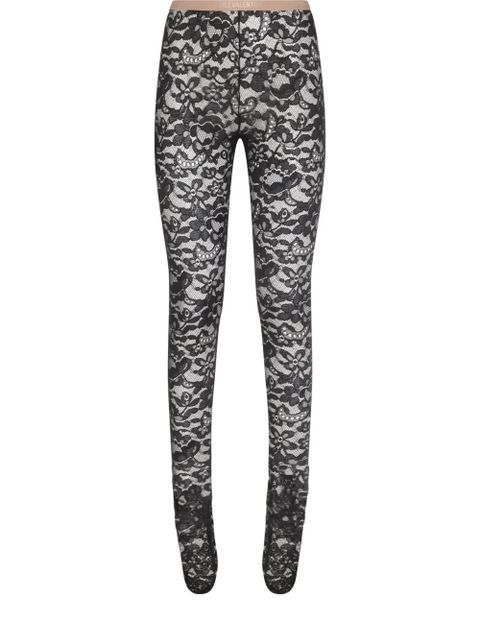 Valentino Garavani rebrodé lace tights - Black - zdjęcie produktu nr 1