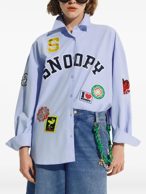 Essentiel Antwerp Peanuts patch-detail shirt - Blue