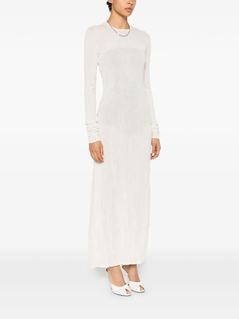 TOTEME crinkled long-sleeves midi dress - Neutrals