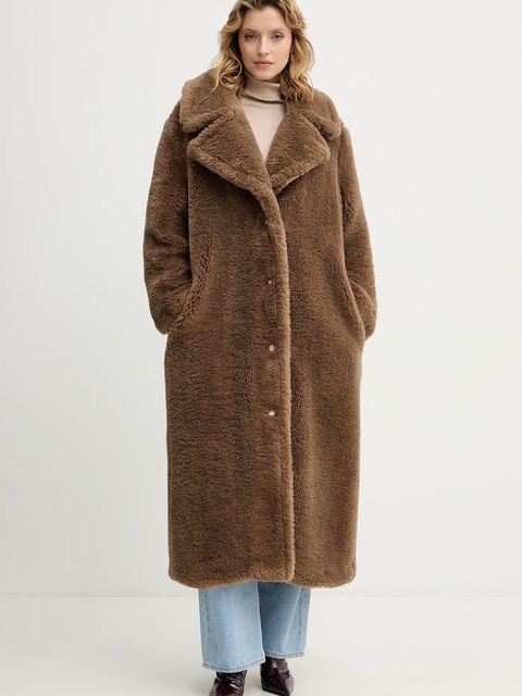 Guess płaszcz EUGENIE kolor brązowy W5BL93 WJ090 - zdjęcie produktu nr 1