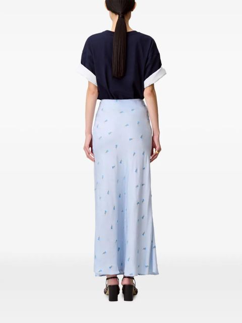 Claudie Pierlot floral-print midi skirt - Blue