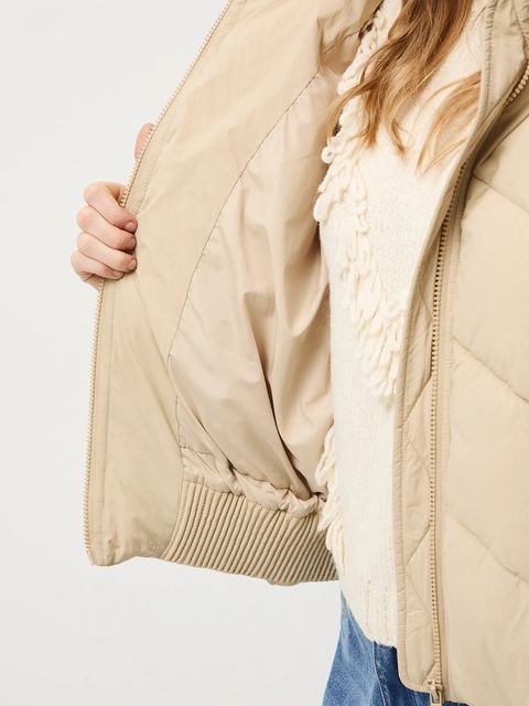 Medicine kurtka damska kolor beżowy zimowa oversize