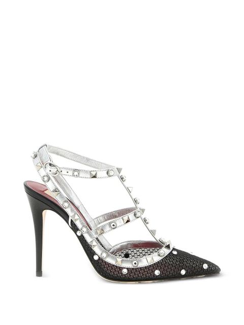 Valentino Garavani Rockstud crystal-embellished pumps - Silver - zdjęcie produktu nr 1