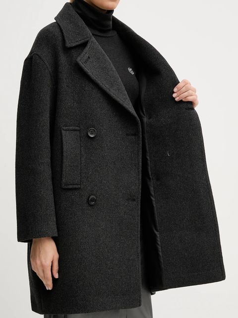 Marc Aurel płaszcz z dodatkiem wełny kolor szary 5025-1020-24808