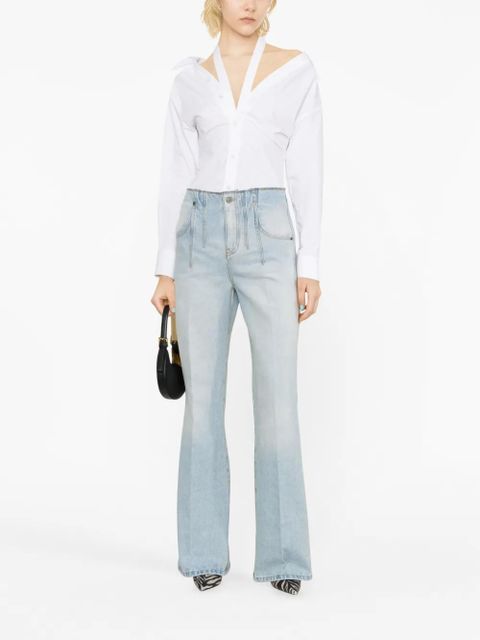 Victoria Beckham distressed flared jeans - Blue - zdjęcie produktu nr 2