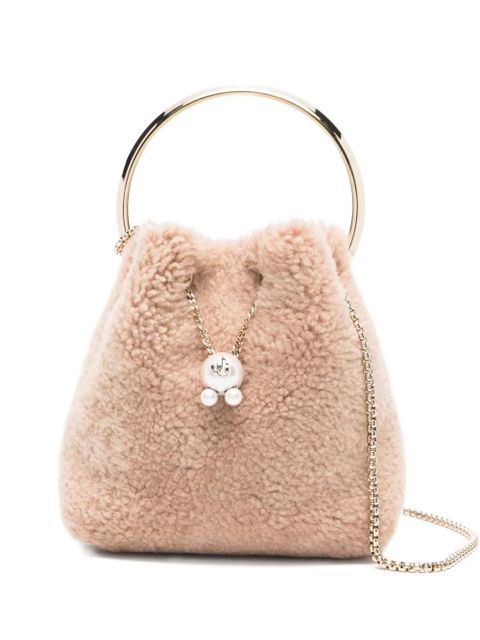 Jimmy Choo Bon Bon pearl-embellished ring-handle bag - Neutrals - zdjęcie produktu nr 1