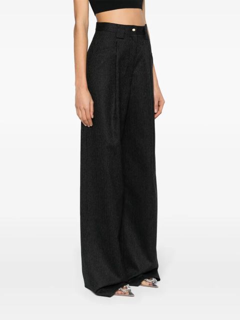 MANURÍ Nuri pinstriped straight-leg trousers - Black