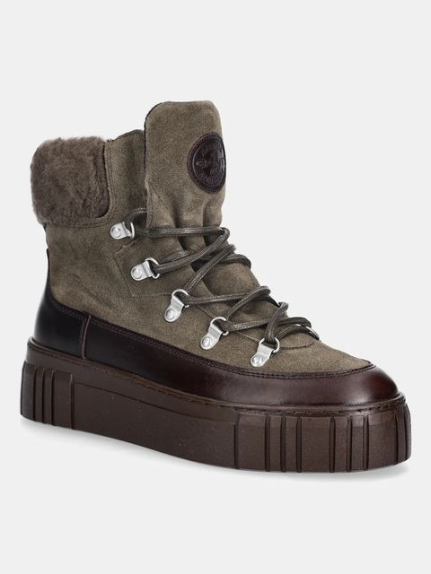 Gant śniegowce skórzane Snowmont kolor zielony 31543099