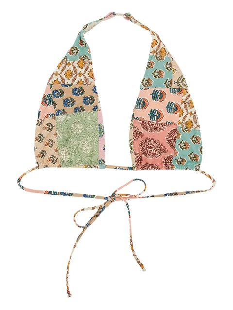 MC2 Saint Barth patchwork halter bikini top - Neutrals - zdjęcie produktu nr 1