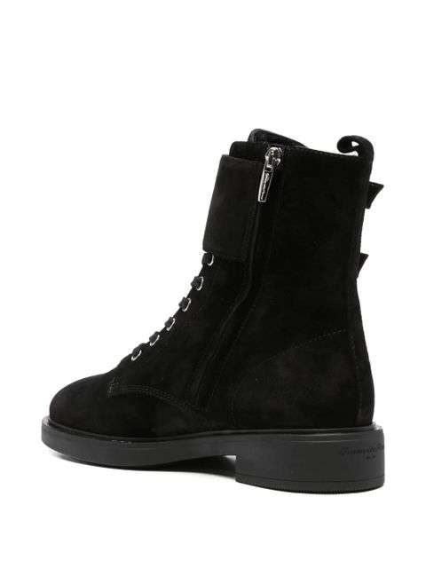 Gianvito Rossi 35mm Ripley double-buckle suede boots - Black - zdjęcie produktu nr 2