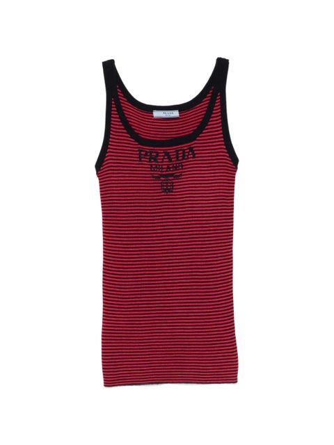 Prada striped logo tank top - Red - zdjęcie produktu nr 1