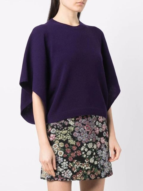 Valentino Garavani batwing-sleeve knitted top - Purple