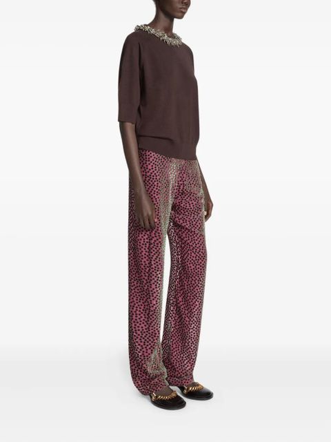 DRIES VAN NOTEN elasticated polka-dot trousers - Pink