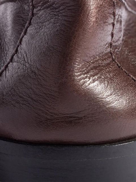 Miu Miu embossed leather loafers - Brown