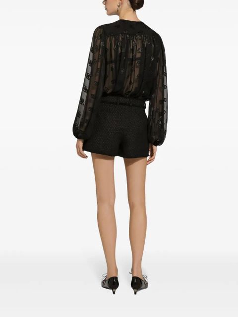 Dolce & Gabbana DNA frayed detailing tailored shorts - Black