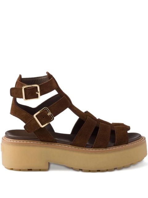 Prada 50mm buckle-strap platform sandals - Brown - zdjęcie produktu nr 1