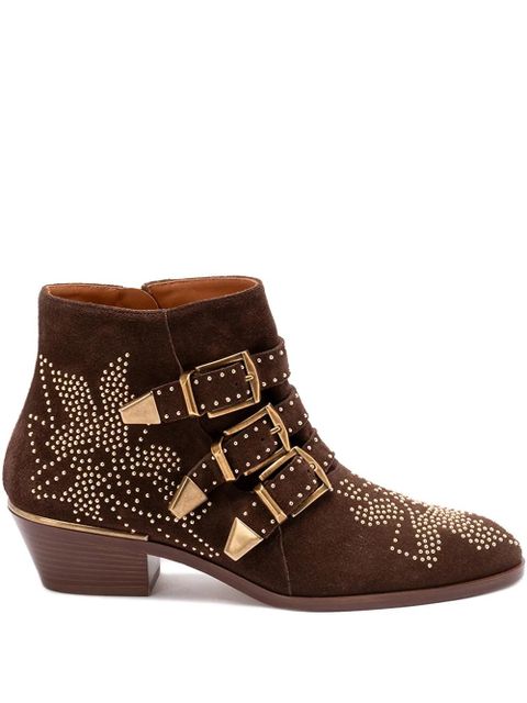 Chloé 30mm Susanna studded buckle ankle boots - Brown - zdjęcie produktu nr 1