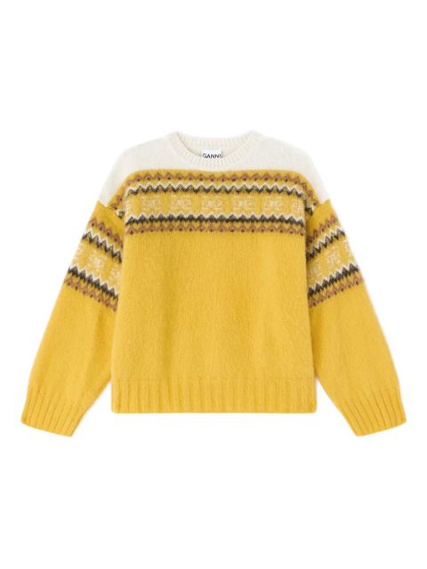 GANNI patterned sweater - Yellow - zdjęcie produktu nr 1