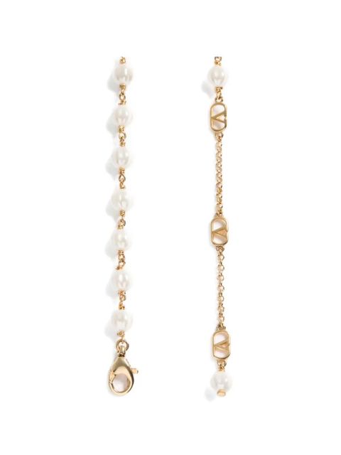 Valentino Garavani Vlogo Signature necklace in metal and glass beads - Gold