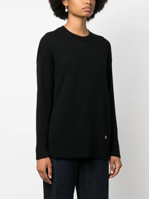 Valentino Garavani VLogo-plaque cashmere sweater - Black