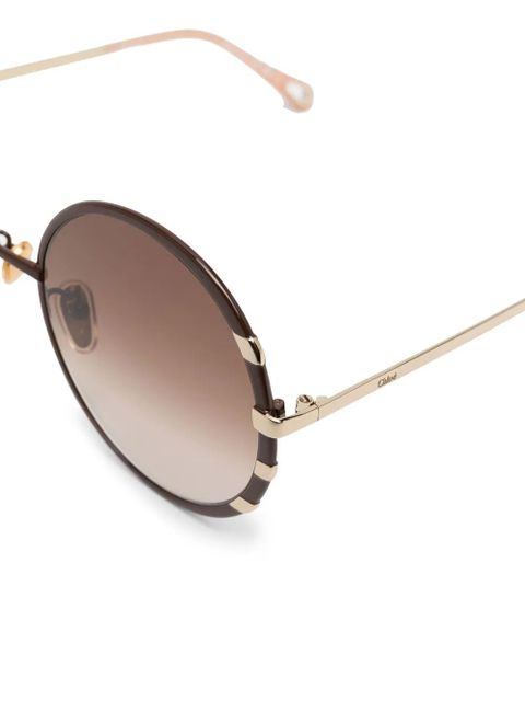 Chloé Eyewear oversized round frame sunglasses - Brown - zdjęcie produktu nr 2