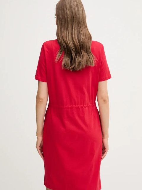 Tommy Hilfiger sukienka bawełniana kolor czerwony mini prosta WW0WW45529