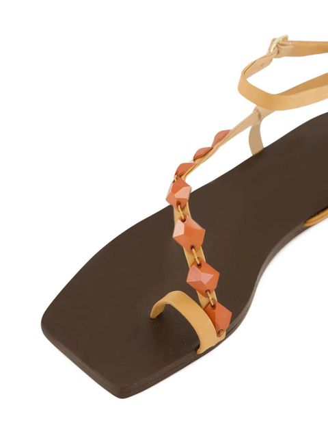 Johanna Ortiz Dazzling leather crest sandals - Neutrals
