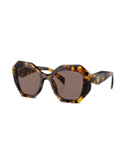 Prada Eyewear tortoiseshell-effect logo sunglasses - Green - zdjęcie produktu nr 2