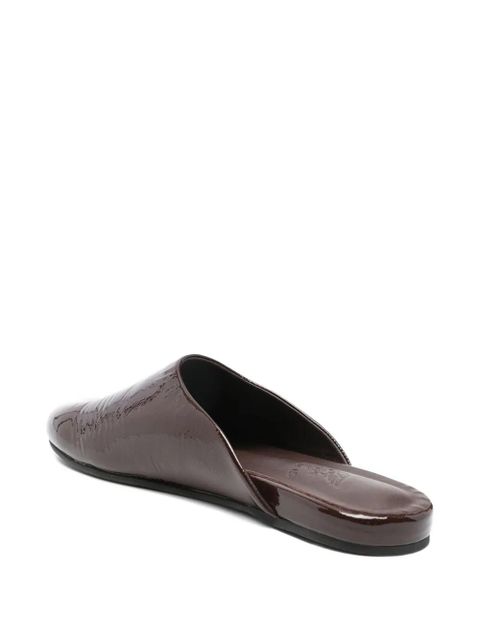 Ancient Greek Sandals patent-finish mules - Brown