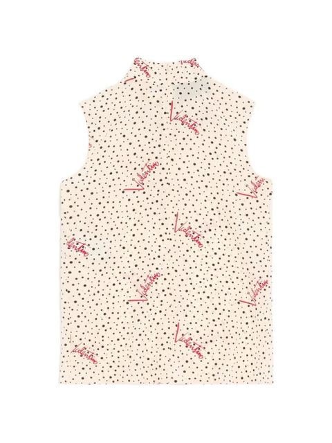 Valentino Garavani Plus De Pois crepe de chine bubble top - Neutrals - zdjęcie produktu nr 2