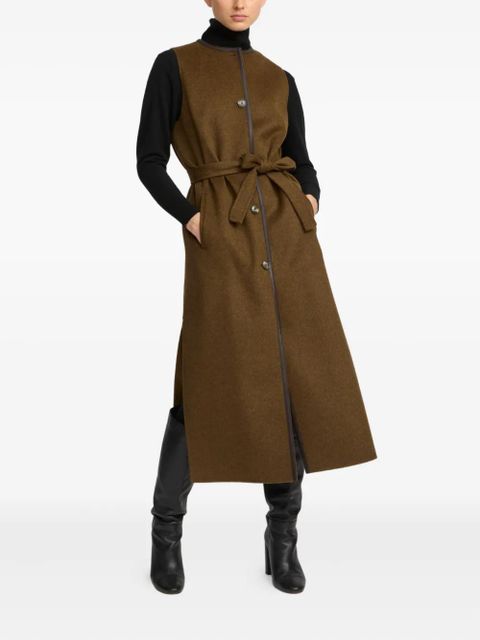 Yves Salomon belted button-fastening gilet - Brown - zdjęcie produktu nr 2