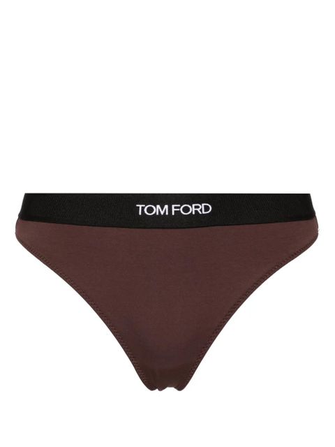 TOM FORD logo-jacquard thong - Brown - zdjęcie produktu nr 1