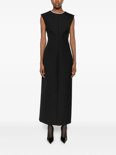 Róhe collar-embellished midi dress - Black