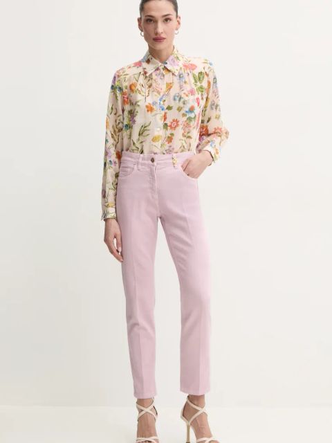 Luisa Spagnoli koszula damska kolor beżowy regular z kołnierzykiem klasycznym 541819