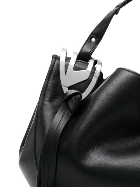 Diesel knot-D top-handle bag - Black